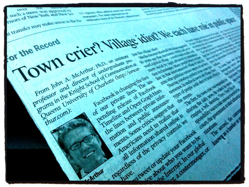 Charlotte Observer - McArthur Op-Ed, Sept. 30, 2011